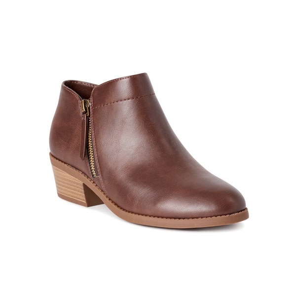 Brown Memory Foam Women’s Ankle Zipper Bootie New - Picture 3 of 7